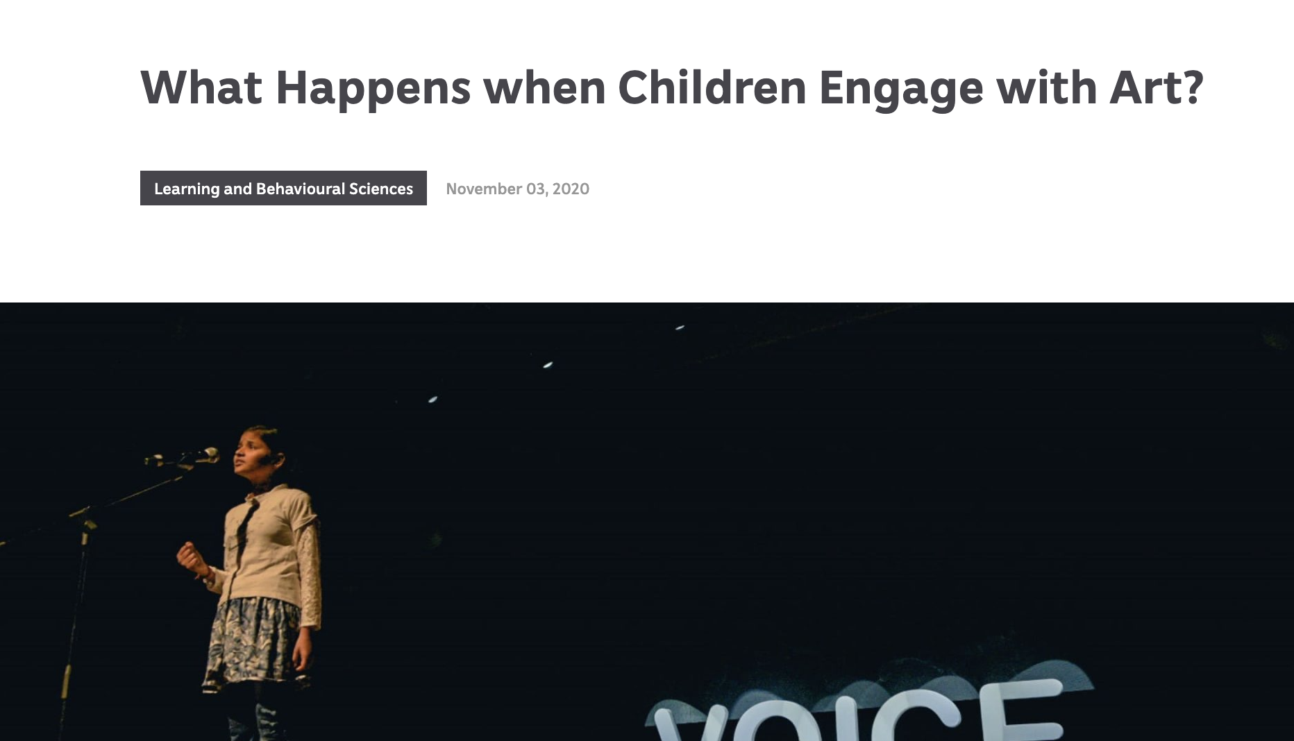 What Happens when Children Engage with Art?